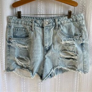 Refuge Womens Denim‎ Jean Cutoff Chelsea High Rise Destructed Junior Size 9